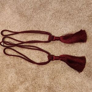 curtain tie backs|burgundy